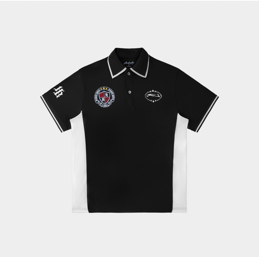 HB LOGO POLO T-SHIRT | BLACK