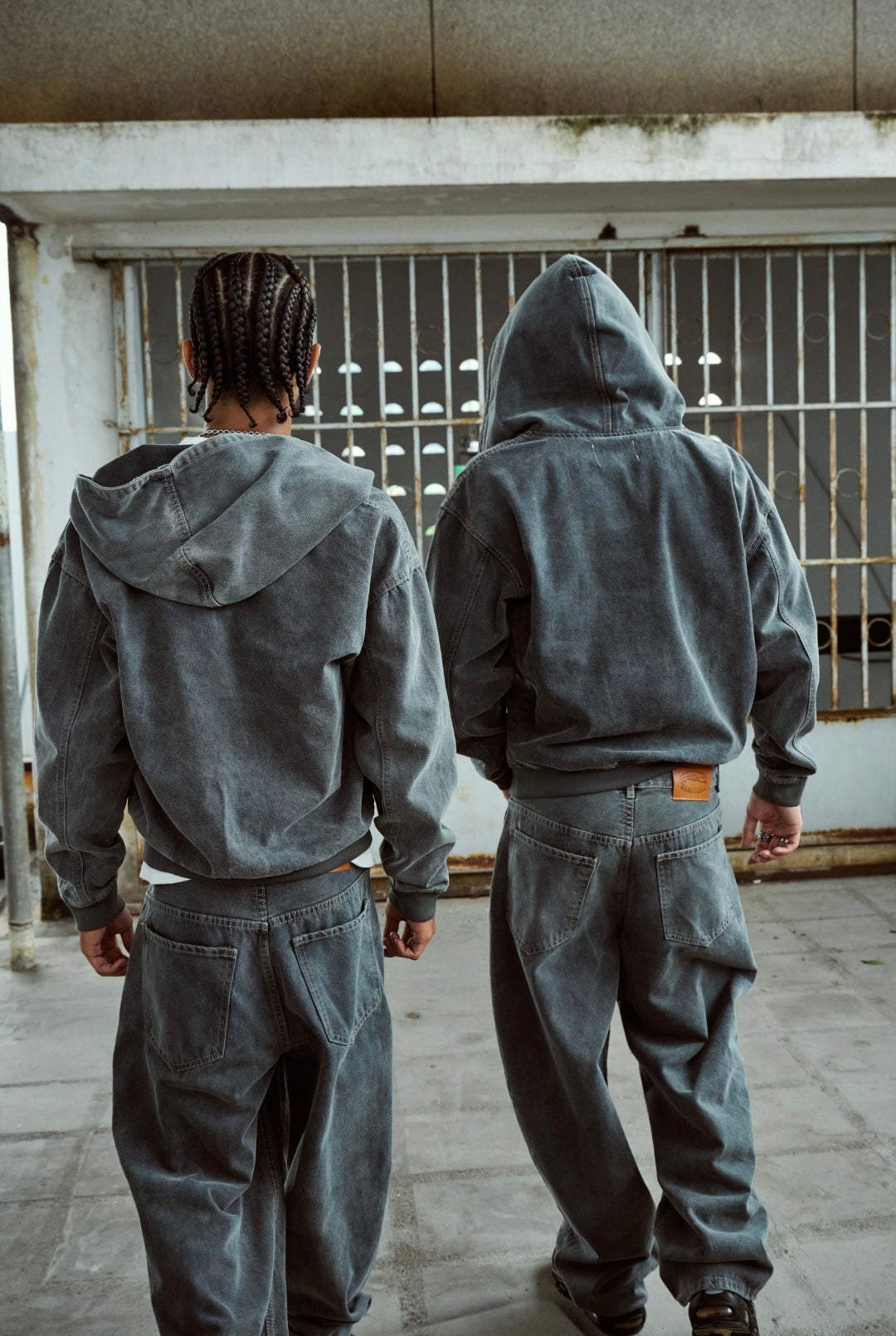HB DOUBLE KNEE JEAN | GREY
