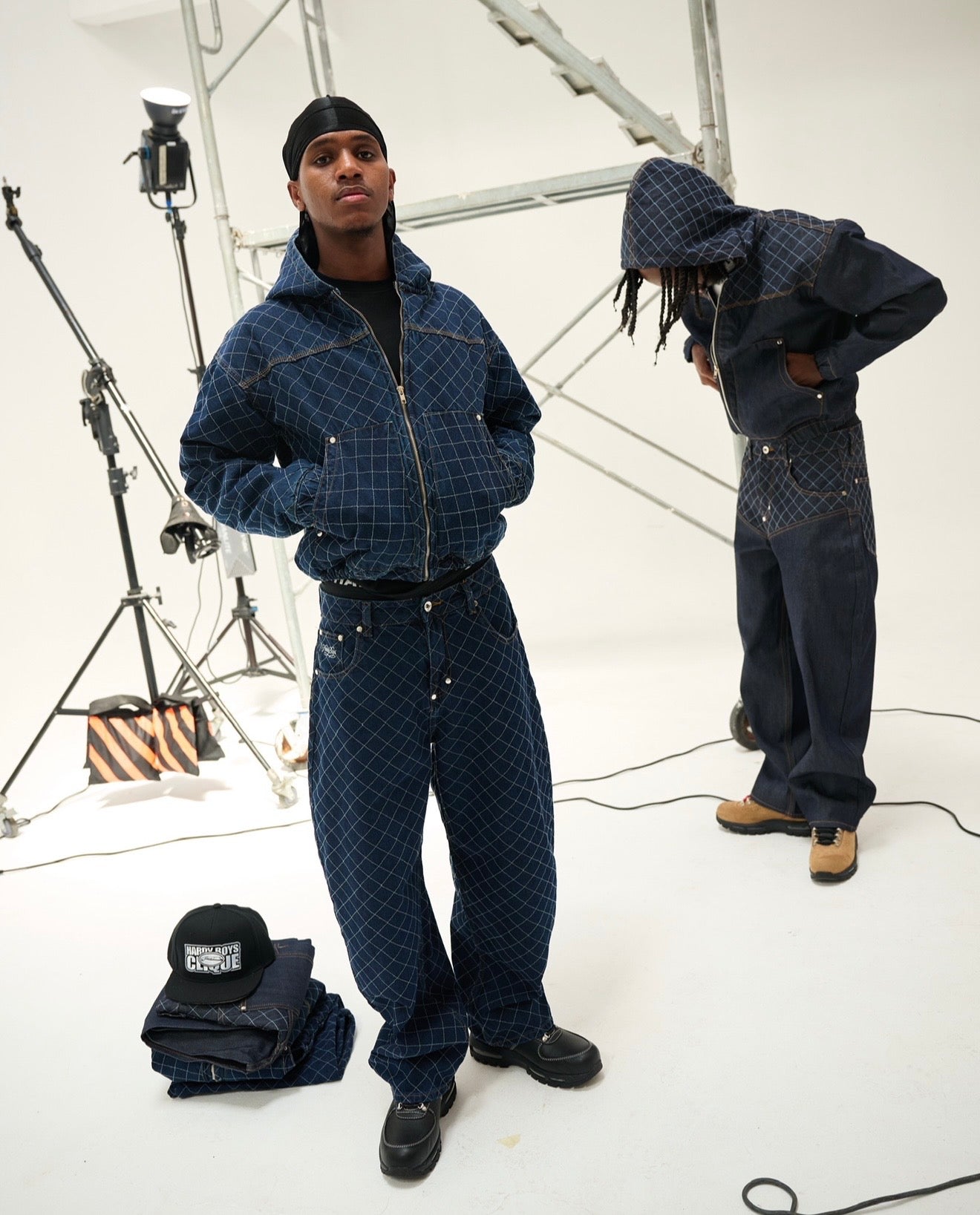 HDB Gridline Raw Denim Set