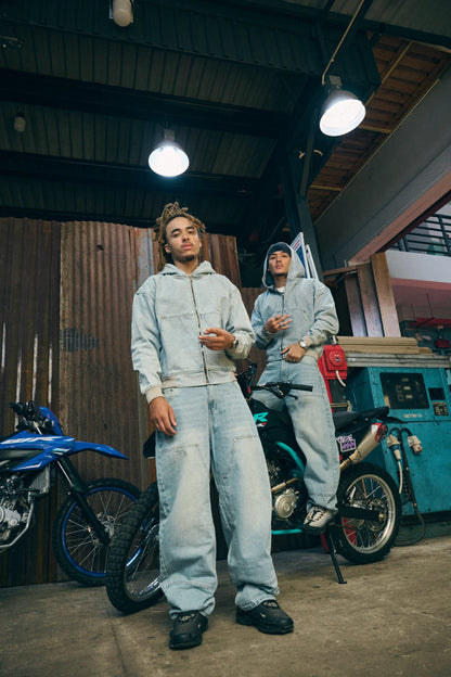 Denim Zip Hoodie