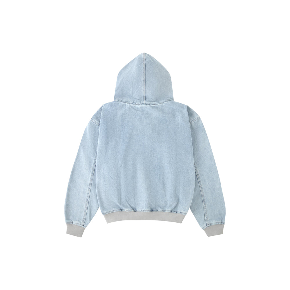 Denim Zip Hoodie
