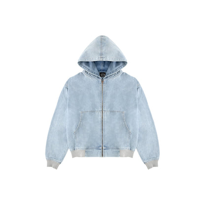 Denim Zip Hoodie